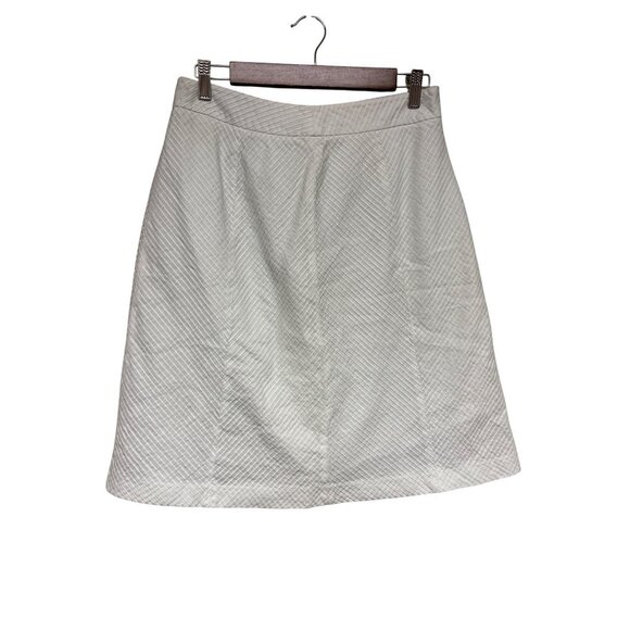 Ann Taylor Women's Ivory White Textured Lined Skirt Short Length Size 6 - Picture 1 of 10